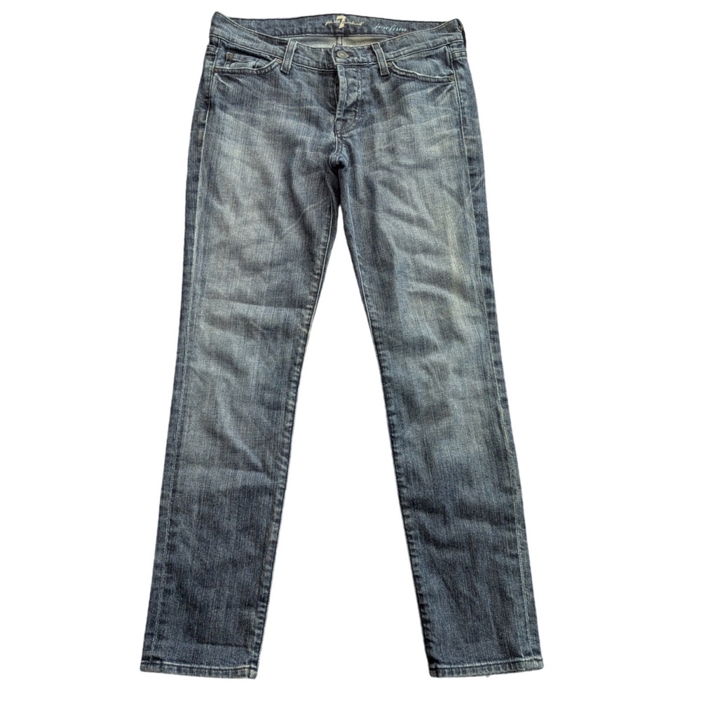 $228 7 For All Mankind Josefina Skinny Boyfriend Jeans Sz 25 (30" Real Waist)
